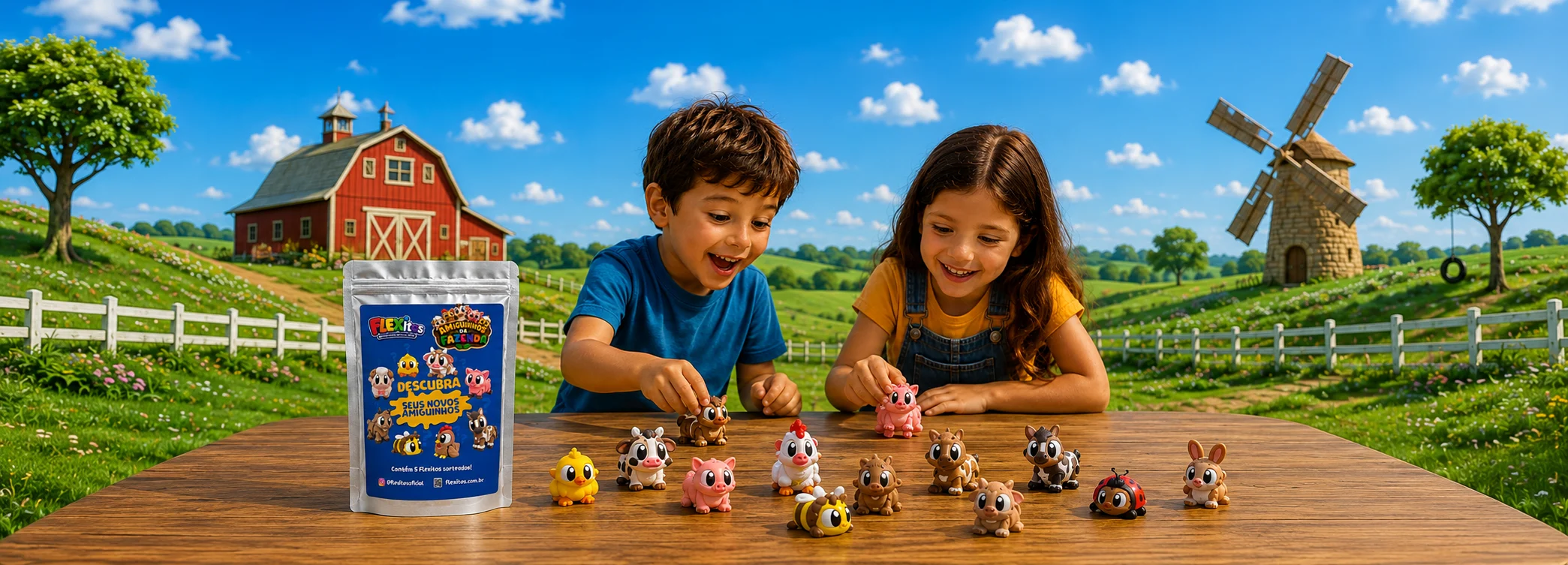 Crianças brincando com os Flexitos